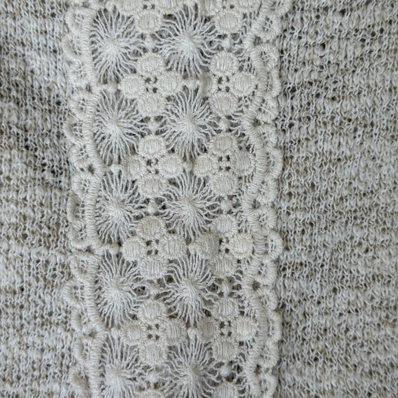 Wrangler Sweater Women's Size L Cream Lace Coastal Cowgirl Lagenlook Cottagecore - Picture 8 of 9